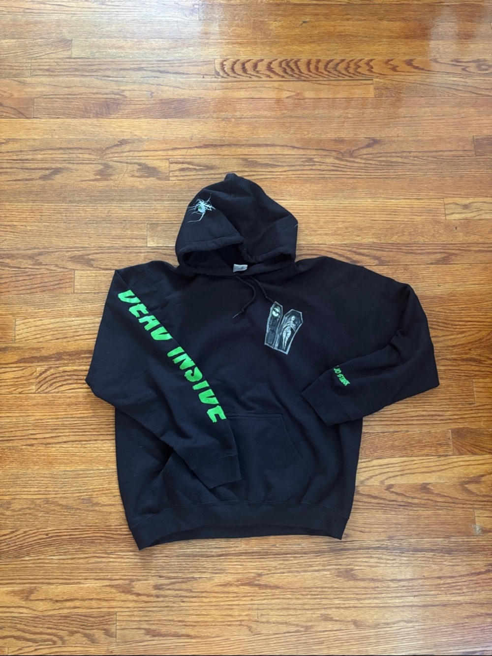 Deadly Doll Graphic Hoodie with Green Accent -